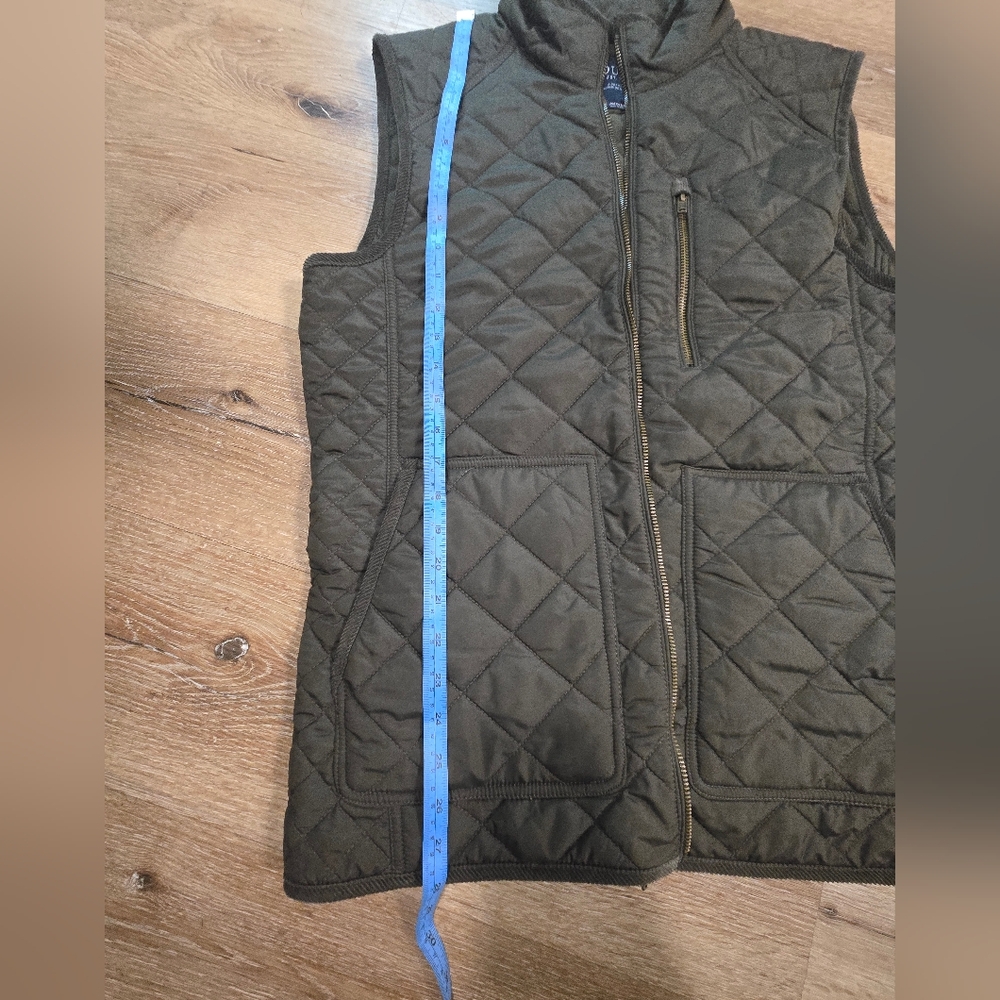 Joules Olive Quilted Sleeveless Vest - Picture 8 of 9